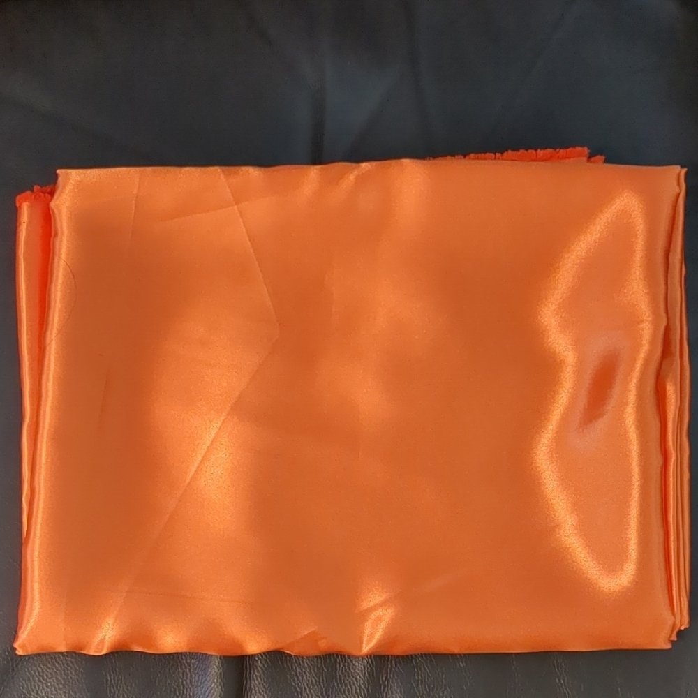 2 Yards Orange Satin Polyester Fabric
